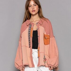 POL embroidered oversize top jacket